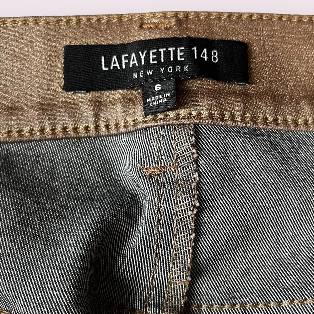 Lafayette 148 NY Metallic Cropped Slim Straight Jeans Size 6 - Picture 8 of 15